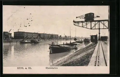 AK Kehl /Rh., Rheinhafen