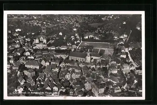 AK Oberkirch im Renchtal, Ortsansicht vom Flugzeug aus