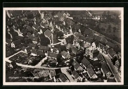 AK Güglingen /Württ., Fliegeraufnahme vom Ort