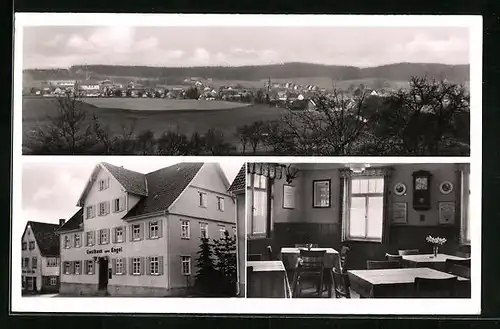 AK Gschwend /Kr. Backnang, Gasthaus-Pension zum Engel, Panorama des Ortes