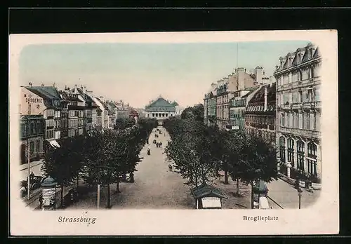 AK Strassburg, Strassenpartie am Broglieplatz