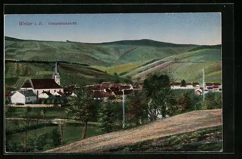 AK Weiler i. E., Gesamtansicht aus der Ferne