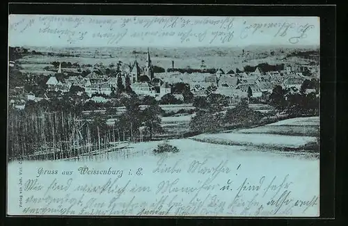 AK Weissenburg, Ortsansicht aus der Ferne