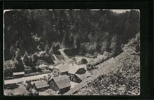 AK Urbis-Weserling, Tunnel-Restaurant Mura vom Berg aus