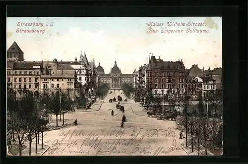 AK Strabourg, Rue Empereur Guillaume