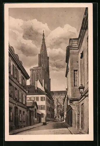 AK Strassburg i. E., Münster von der Schlossstrasse gesehen