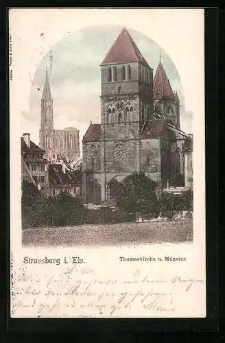 AK Strassburg i. Els., Thomaskirche und Münster