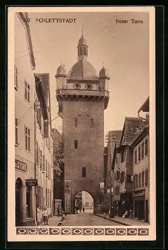 AK Schlettstadt, Blick auf den Neuen Turm