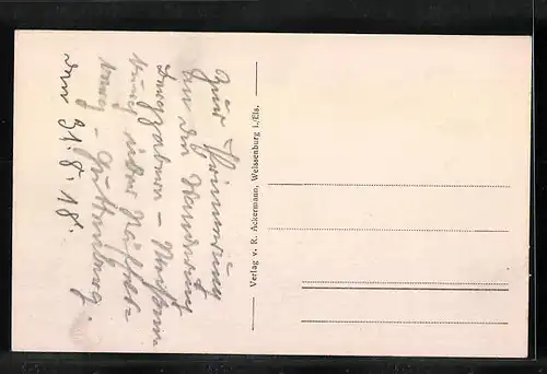 AK Weissenburg i. Els., Rathaus mit Marktpatz