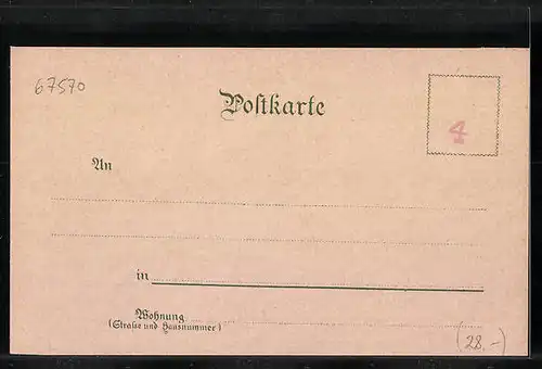 Lithographie Rothau, Panorama, Église Catholique, Serva