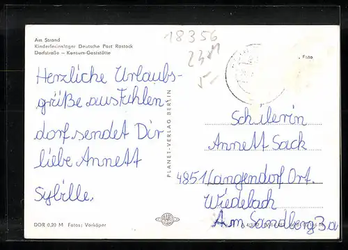 AK Fuhlendorf, Dorfstrasse, Deutsche Post, Konsum-Gaststätte