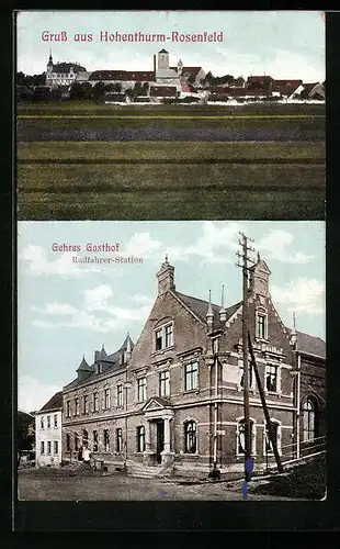 AK Hohenthurm-Rosenfeld, Gehres Gasthof und Radfahrer-Station, Teilansicht