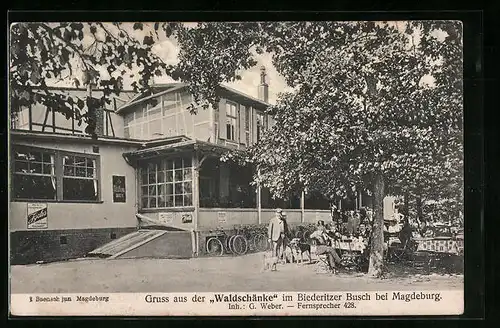 AK Magdeburg, Gasthof Waldschänke im Biederitzer Busch