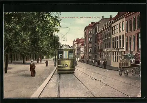 AK s`Gravenhage, Bezuidenhout, Strassenbahn