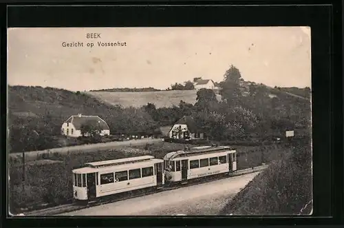 AK Beek, Gezicht op Vossenhut, Strassenbahn