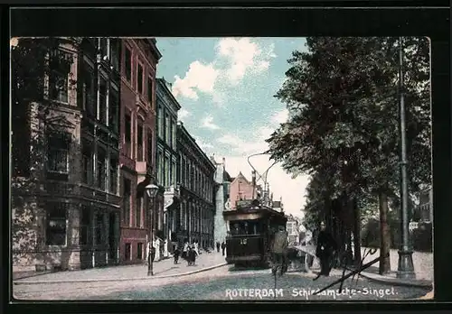AK Rotterdam, Schiedamsche-Singel, Strassenbahn