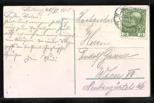 AK Laibach, Marienplatz mit Denkmal und Strassenbahn