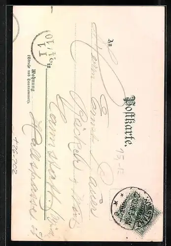 Künstler-AK Carl Biese: Konstanz a. B., Rheinthorturm, Hafenpartie