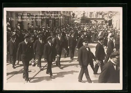 AK Lörrach, 100 Jahre Bürgerlicher Sängerverein, 50 Jahre Obermarkgräfler Sängergau 1933