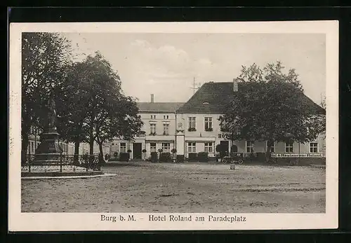 AK Burg b. M., Hotel Roland am Paradeplatz