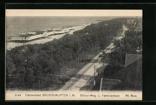 AK Brunshaupten i. M., Bülow-Weg und Familienbad