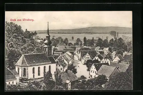 AK Wirsberg, Ortsansicht aus der Vogelschau