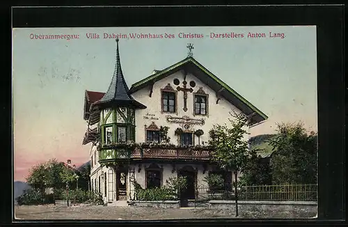 AK Oberammergau, Villa Daheim, Wohnhaus des Christus-Darstellers Anton Lang