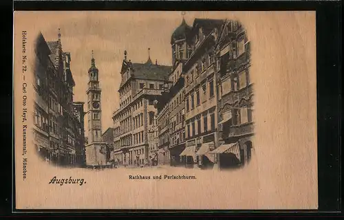 AK Augsburg, Rathaus und Perlachthurm