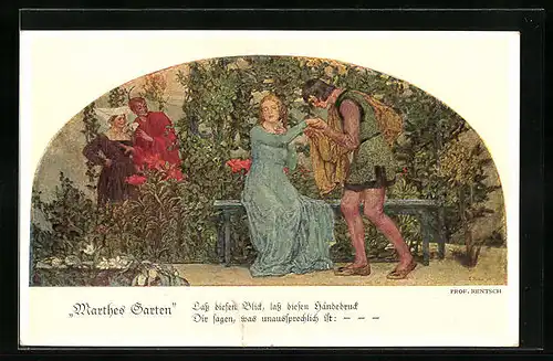 AK Leipzig, Gasthaus Auerbachs Keller, Mädler-Passage, Darstellung Marthes Garten