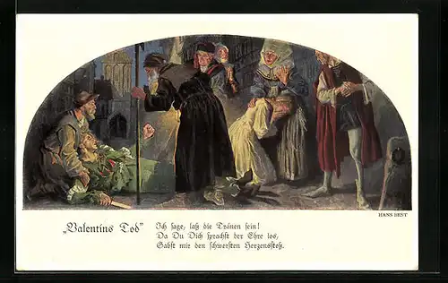 AK Leipzig, Gasthaus Auerbachs Keller, Mädler-Passage, Darstellung Valentins Tod