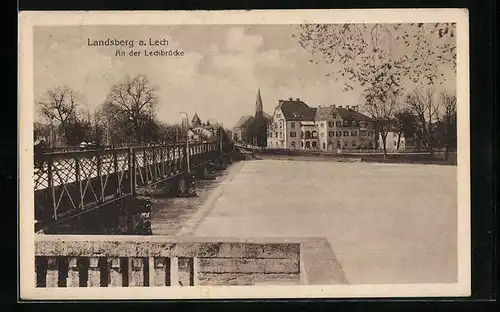 AK Landsberg a. Lech, Partie an der Lechbrücke