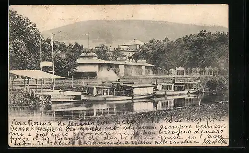 AK Bad Kissingen, Dampfer an der Anlegestelle