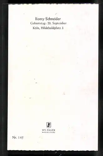 AK Schauspielerin Romy Schneider mit bezauberndem Lächeln