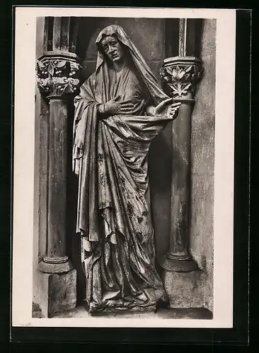 Foto-AK Deutscher Kunstverlag, Nr. 28: Naumburg, Dom, Klagende Maria am Westlettner