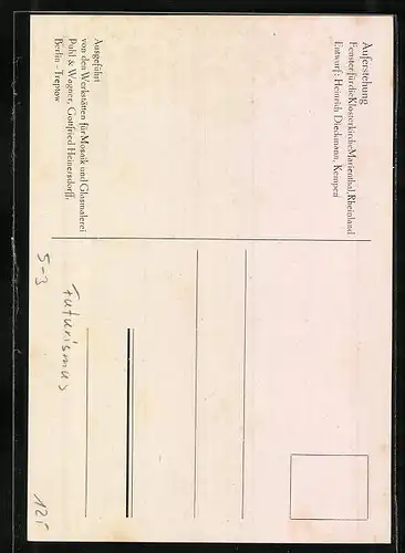 AK Futurismus, Auferstehung, Fenster für die Klosterkirche Marienthal, Heinrich Diekmann