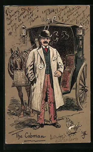 Künstler-AK The Cabman, Kutscher mit Pfeife