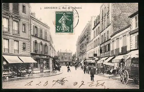 AK Asnieres, Rue de la Station