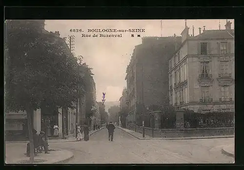 AK Boulogne-sur-Seine, Rue de Buzenval