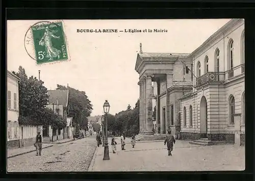 AK Bourg-la-Reine, L`Eglise et la Mairie