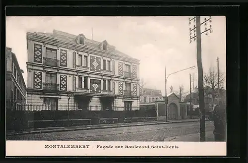 AK Courbevoie, Montalambert, Facade sur Boulevard Saint-Denis