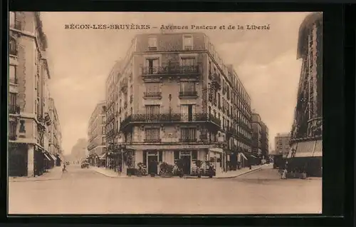 AK Bécon-les-Bruyères, Avenue Pasteur et de la Liberté
