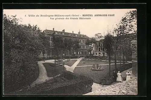 AK Boulogne-Billancourt, Hopital Ambroise-Paré, Vue générale des Grands Batiments
