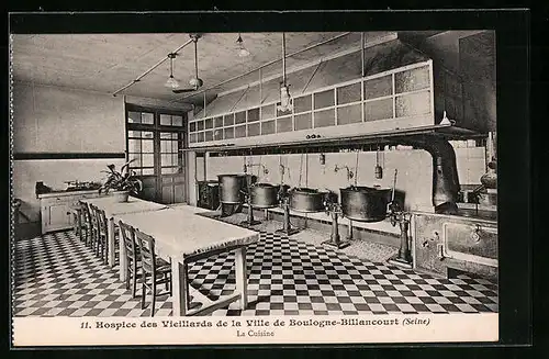 AK Boulogne-Billancourt, Hospice des Vieillards, la Cuisine