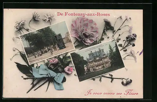 AK Fontenay-aux-Roses, le Chateau Boucicaut vu den Jardins, Place de la Mairie