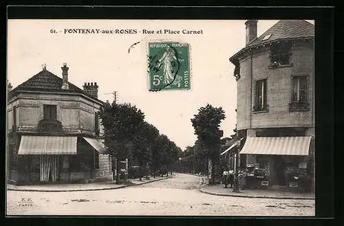 AK Fontenay-aux-Roses, Rue et Place Carnot