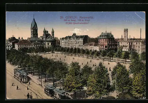 AK Köln, Neumarkt mit Strassenbahnverkehr