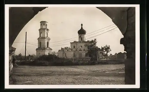 AK Staraja Russa, Blick zur Kirche