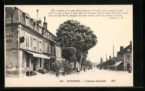 AK Auxerre, l'Avenue Gambetta