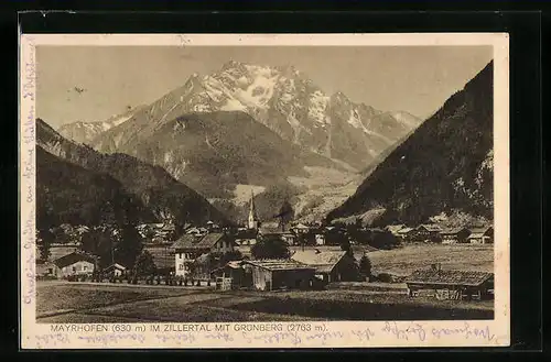 AK Mayrhofen, Gesamtansicht mit Grünberg