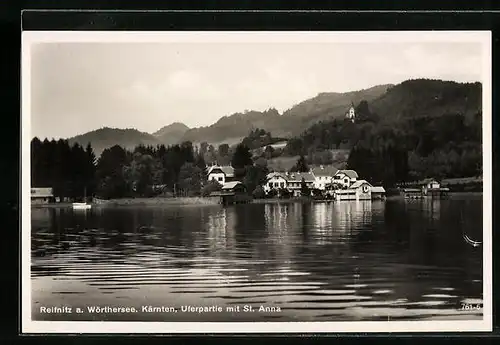 AK Reifnitz am Wörthersee, Uferpartie mit St. Anna